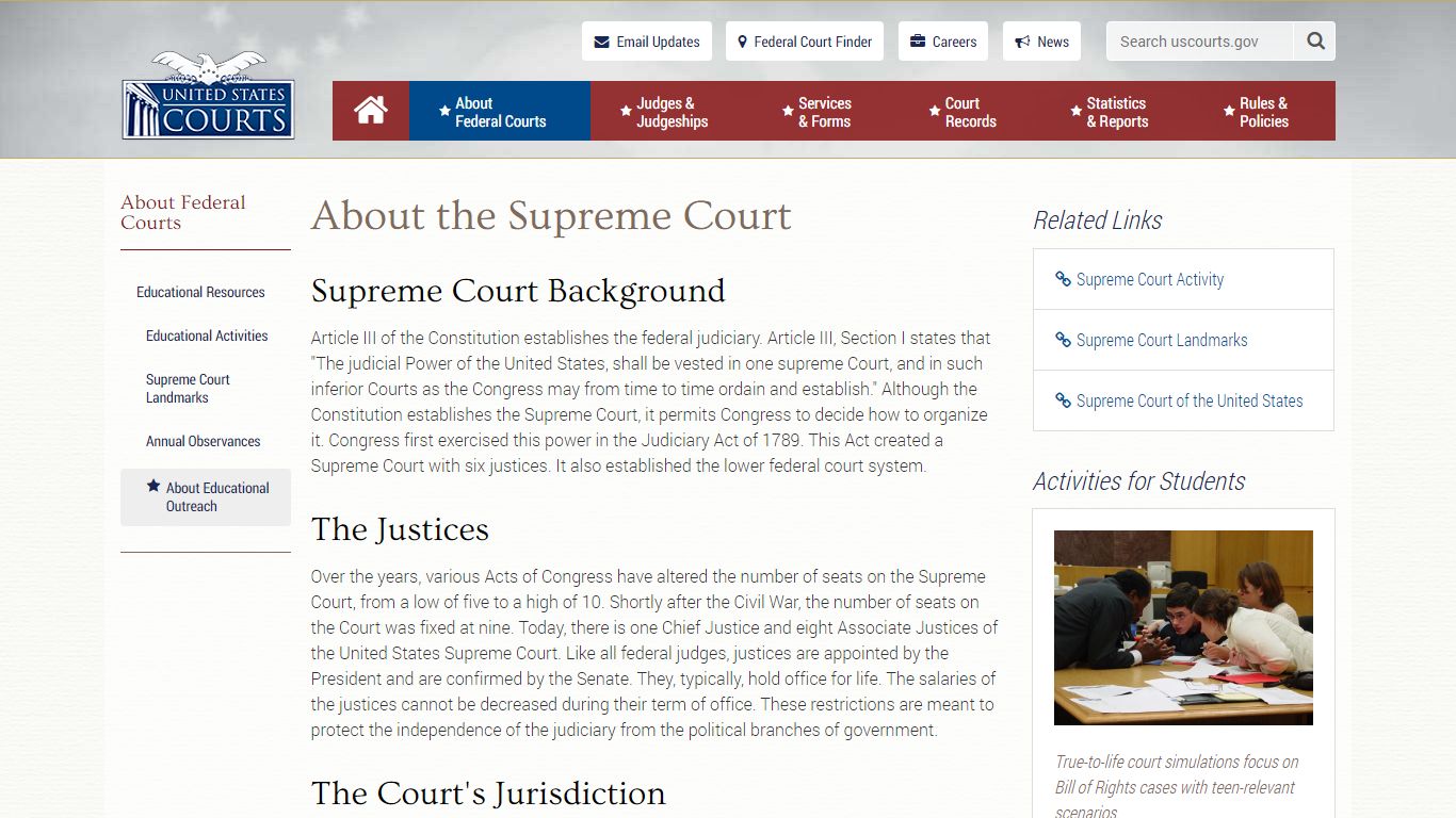 About the Supreme Court | United States Courts