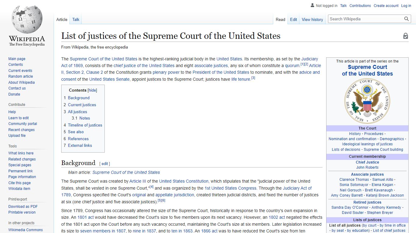 List of justices of the Supreme Court of the United States